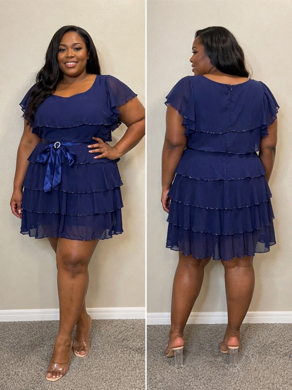Coldwater Creek Tiered Chiffon Dress – Size 14